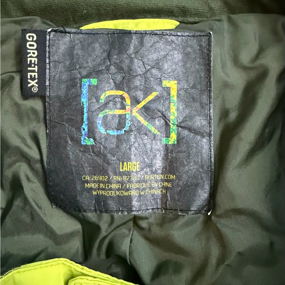 Burton AK Cyclic Gore-Tex Snow Pants Highlighter Yellow Color - Picture 5 of 7
